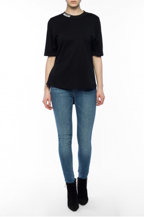 Asymetryczny t-shirt z rozcięciami, zdjęcie 2 Asymetryczny t-shirt z rozcięciami od Fendi